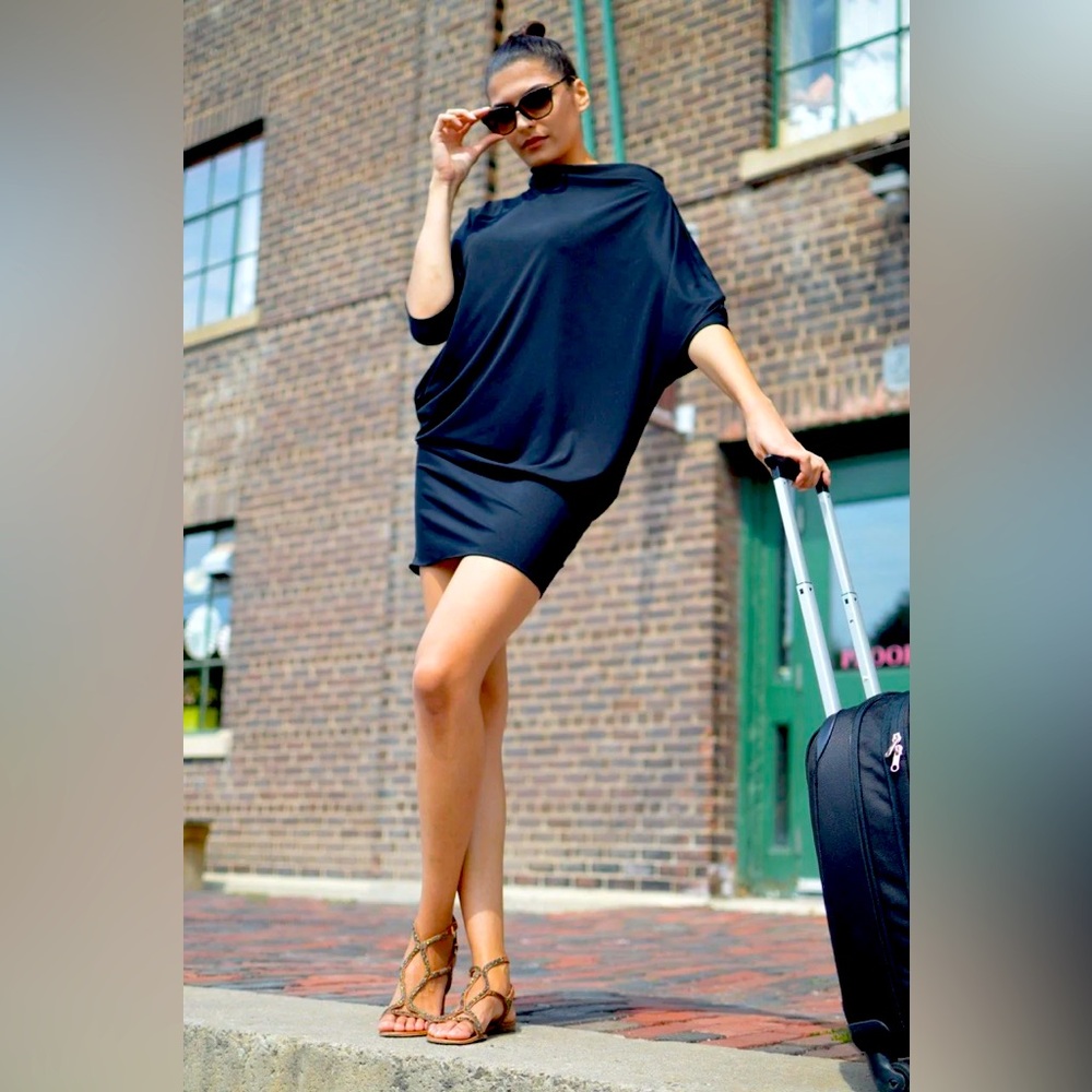 Diane Kroe | Origami Travel Dress (Santé Jersey), Size M-L, Royal Blue, NWOT